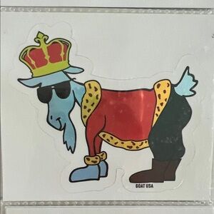 GOAT USA Sticker with Crowned Goat Design